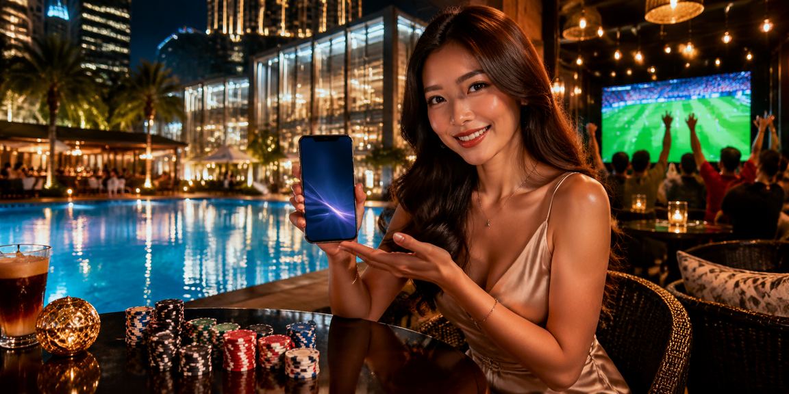 Pengguna menyemak pasaran pertaruhan sukan di telefon bimbit gen3 di Kuala Lumpur